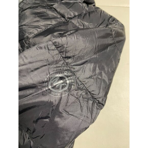 Michael Kors Packable Down Fill Puffer Jacket Coat Women Size Small Black Hooded - Picture 15 of 16
